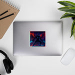 Holographic Gaming Warrior Sticker - 4x4 inch on laptop with headphones | Our Phoenix Rise