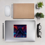 Holographic Gaming Warrior Sticker - 5.5x5.5 inch on notebook with mouse | Our Phoenix Rise
