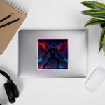 Holographic Gaming Warrior Sticker - 5.5x5.5 inch on laptop | Our Phoenix Rise