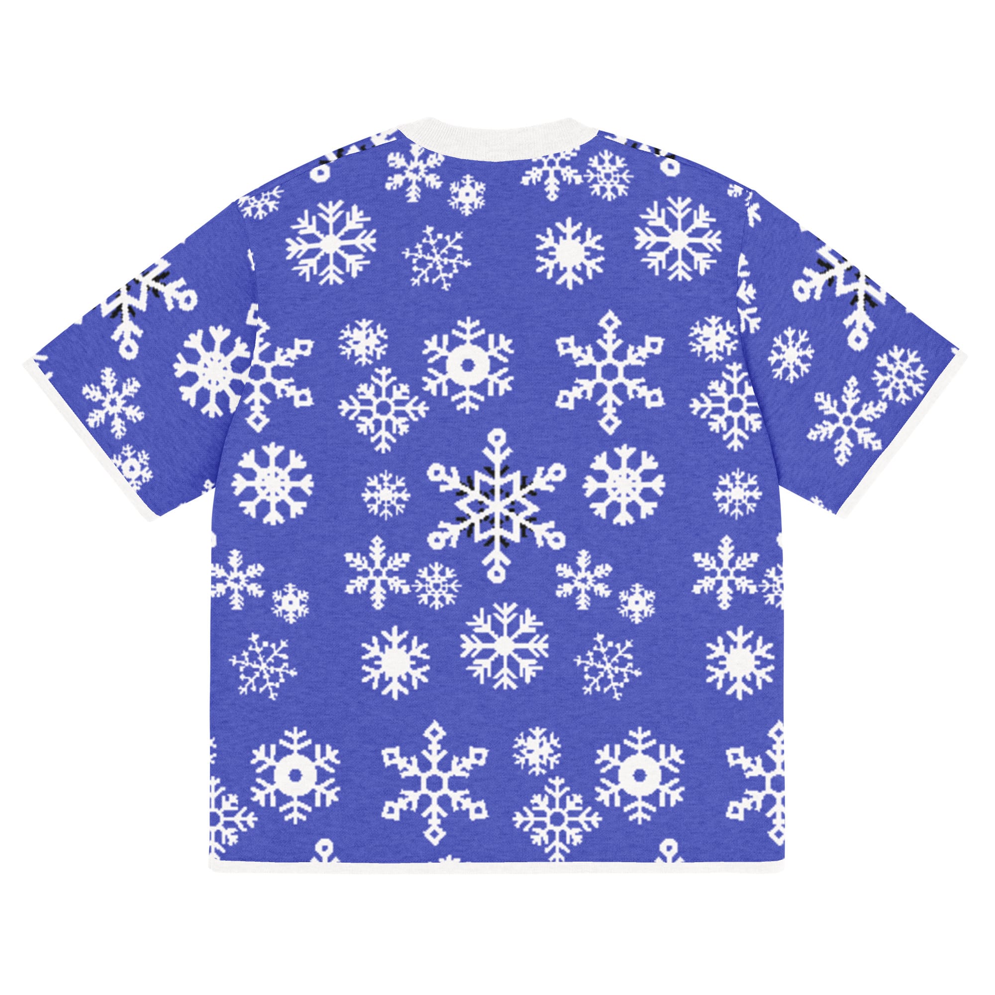 Blue Premium Textured Jacquard Knit T-Shirt | Unisex Heavyweight Tee