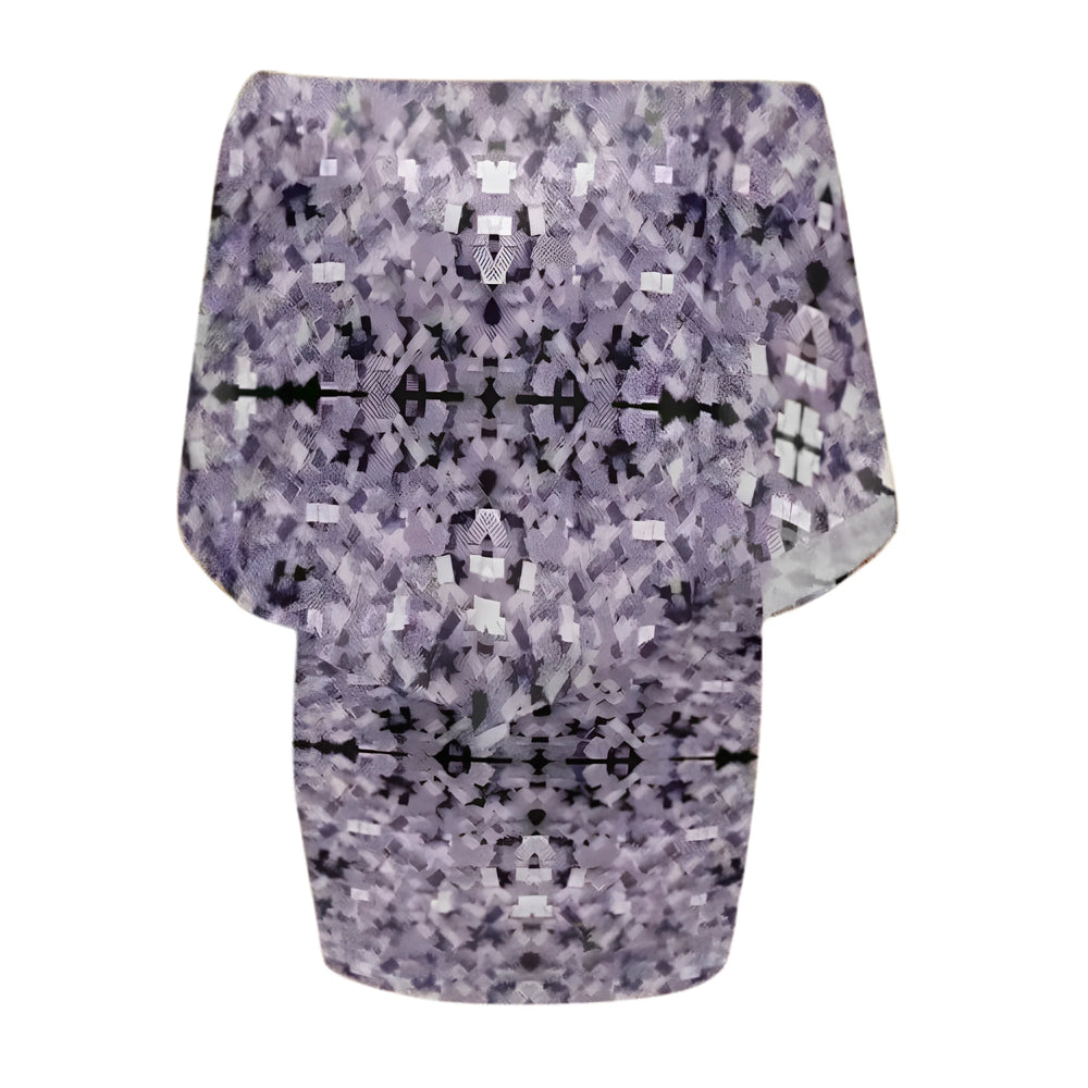 Lavender Abstract Print Wrap Dress Red S-6XL