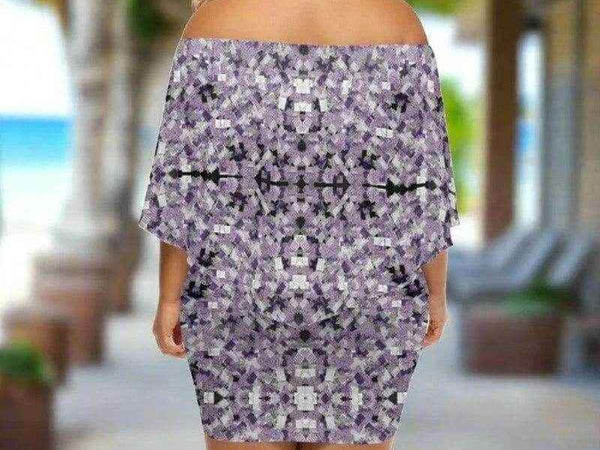 "Lavender Gem" Abstract Print Wrap Dress| Iron Phoenix GHG