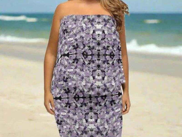 "Lavender Gem" Abstract Print Wrap Dress| Iron Phoenix GHG