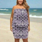 Lavender Gem Abstract Print Wrap Dress Detailed View 2 | Our Phoenix Rise