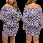 Lavender Gem Abstract Print Wrap Dress Detailed View 6 | Our Phoenix Rise