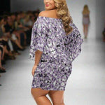 Lavender Gem Abstract Print Wrap Dress Detailed View 4 | Our Phoenix Rise