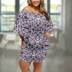 Lavender Gem Abstract Print Wrap Dress Main Perspective | Our Phoenix Rise