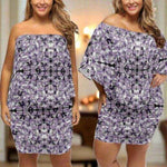 Lavender Gem Abstract Print Wrap Dress Detailed View 5 | Our Phoenix Rise