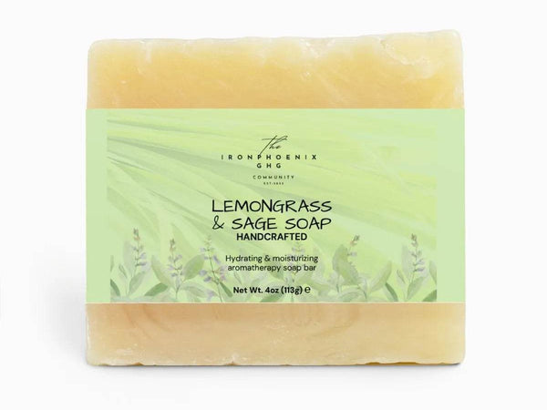 Lemongrass Sage Soap 4oz, Organic Calm, Sensitive Skin Care - Iron Phoenix GHG