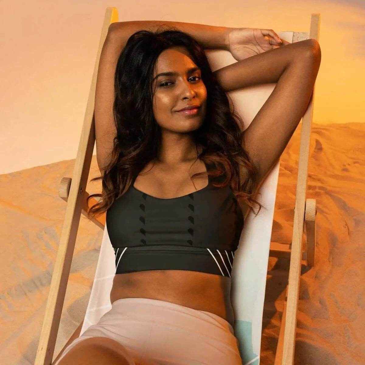 Endurance Longline Sports Bra Black XS-3XL White XS-3XL