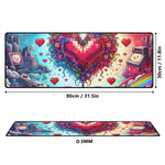 Pixel Heart Gaming Desk Mat - Dimensions 31.5in x 11.8in | Our Phoenix Rise