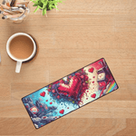 Pixel Heart Gaming Desk Mat - Overhead desk view with full setup | Our Phoenix Rise