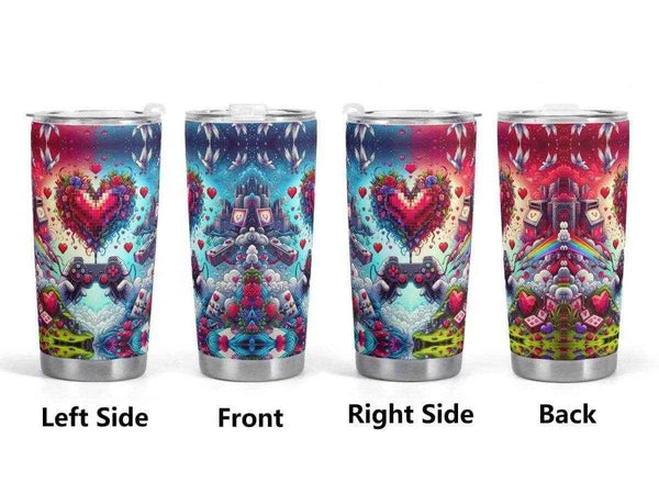 Pixel Heart Gaming Tumbler | Love Game Insulated Mug