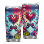 Pixel Heart Gaming Insulated Tumbler - two tumblers together | Our Phoenix Rise