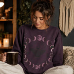Lunar Phases Moth Purple Sweatshirt - Side Profile View - Detail 14 | Our Phoenix Rise