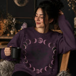 Lunar Phases Moth Purple Sweatshirt - Back View Mockup - Detail 13 | Our Phoenix Rise
