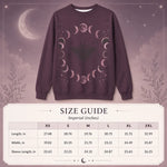 Lunar Phases Moth Purple Sweatshirt - Flat Lay Detail - Detail 15 | Our Phoenix Rise