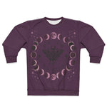 Lunar Phases Moth Purple Sweatshirt - Fabric Texture Close Up - Detail 20 | Our Phoenix Rise