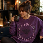 Lunar Phases Moth Purple Sweatshirt - Graphic Design Detail - Detail 19 | Our Phoenix Rise