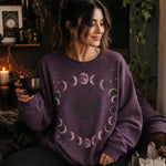 Lunar Phases Moth Purple Sweatshirt - Front View Mockup - Detail 12 | Our Phoenix Rise