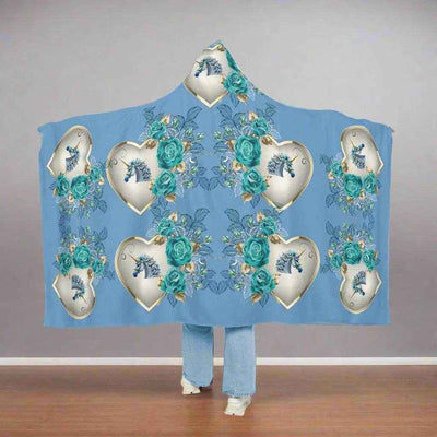 Unicorn Rose Heart Hooded Blanket - full display | Our Phoenix Rise