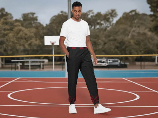 "Maroon Flame" Unisex Track Pants | Iron Phoenix GHG - Iron Phoenix GHG