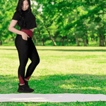 Maroon Black Crossover Leggings with Pockets - Fabric texture close-up | Our Phoenix Rise