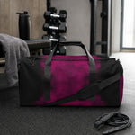 Maroon Abstract Print Duffle Bag - Lifestyle Gym Setting | Our Phoenix Rise