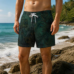Tropical Botanical Mens Board Shorts - Lifestyle Beachwear View 2 | Our Phoenix Rise