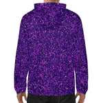 Men's Level Up Gamer Hoodie Purple Glitter - Detail of purple glitter sleeve fabric | Our Phoenix Rise