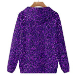 Men's Level Up Gamer Hoodie Purple Glitter - Side profile view on black model | Our Phoenix Rise