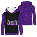 Men's Level Up Gamer Hoodie Purple Glitter - Cuffed sleeve and glitter detail | Our Phoenix Rise