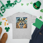 Round Over Dragon Battle Gamer T-Shirt - Ash Grey with St Patricks Day Decor | Our Phoenix Rise