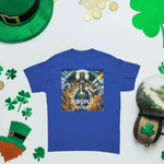 Round Over Dragon Battle Gamer T-Shirt - Royal Blue Graphic Detail | Our Phoenix Rise