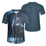 Wolf Graphic Baseball Jersey | Moonlight Spirit Animal Shirt
