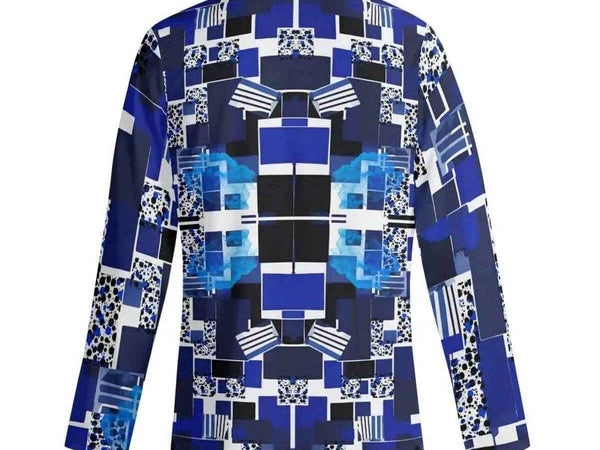 Blue Geometric Pajama Set | Modern Gamer Loungewear