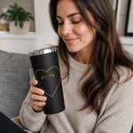 Minimal Gold Heart Outline Tumbler - Lifestyle Human Desk | Our Phoenix Rise