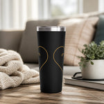 Minimal Gold Heart Outline Tumbler - Lifestyle Reading Scene | Our Phoenix Rise