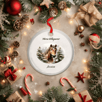 Personalized Round Christmas Glass Ornament - Grouped Ornaments | Our Phoenix Rise