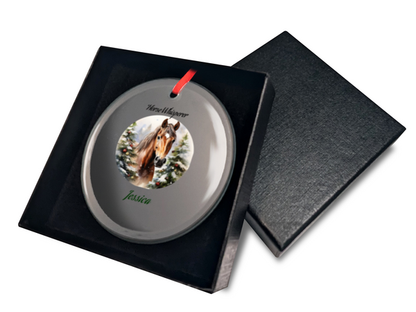 Classic Elegance Glass Round Premium Ornament With Gift Box