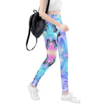 Cute Monster Print Leggings - Back view full body | Our Phoenix Rise
