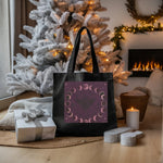 Gothic Moon Phase Tote Bag - Natural Canvas Side Profile - Detail 19 | Our Phoenix Rise