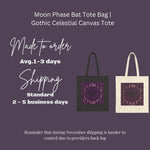 Gothic Moon Phase Tote Bag - Color Comparison Natural and Black - Detail 24 | Our Phoenix Rise