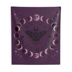 Purple Moon Phase Tapestry - Fabric Texture and Hemmed Edge Detail - Detail 11 | Our Phoenix Rise