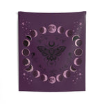 Purple Moon Phase Tapestry - Full View of Moth and Lunar Cycle Design - Detail 9 | Our Phoenix Rise