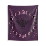 Purple Moon Phase Tapestry - Close-up of Moth and Celestial Details - Detail 10 | Our Phoenix Rise