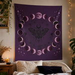 Purple Moon Phase Tapestry - Altar Space Decor Lifestyle Mockup | Our Phoenix Rise