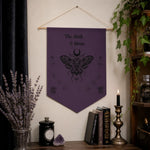 Gothic Moth Wall Pennant - Lifestyle Mockup in a Modern Living Room | Our Phoenix Rise