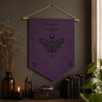 Gothic Moth Wall Pennant - Styled Mockup in a Cozy Home Interior | Our Phoenix Rise