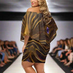 Mystic Gem Off Shoulder Dress - stylish side profile, cinched waist | Our Phoenix Rise